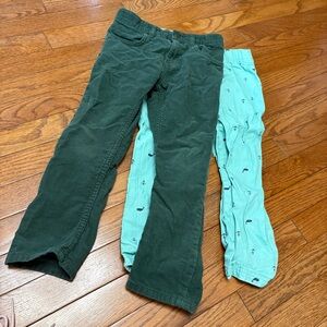 5t whale anchor Teal and corduroy green pants